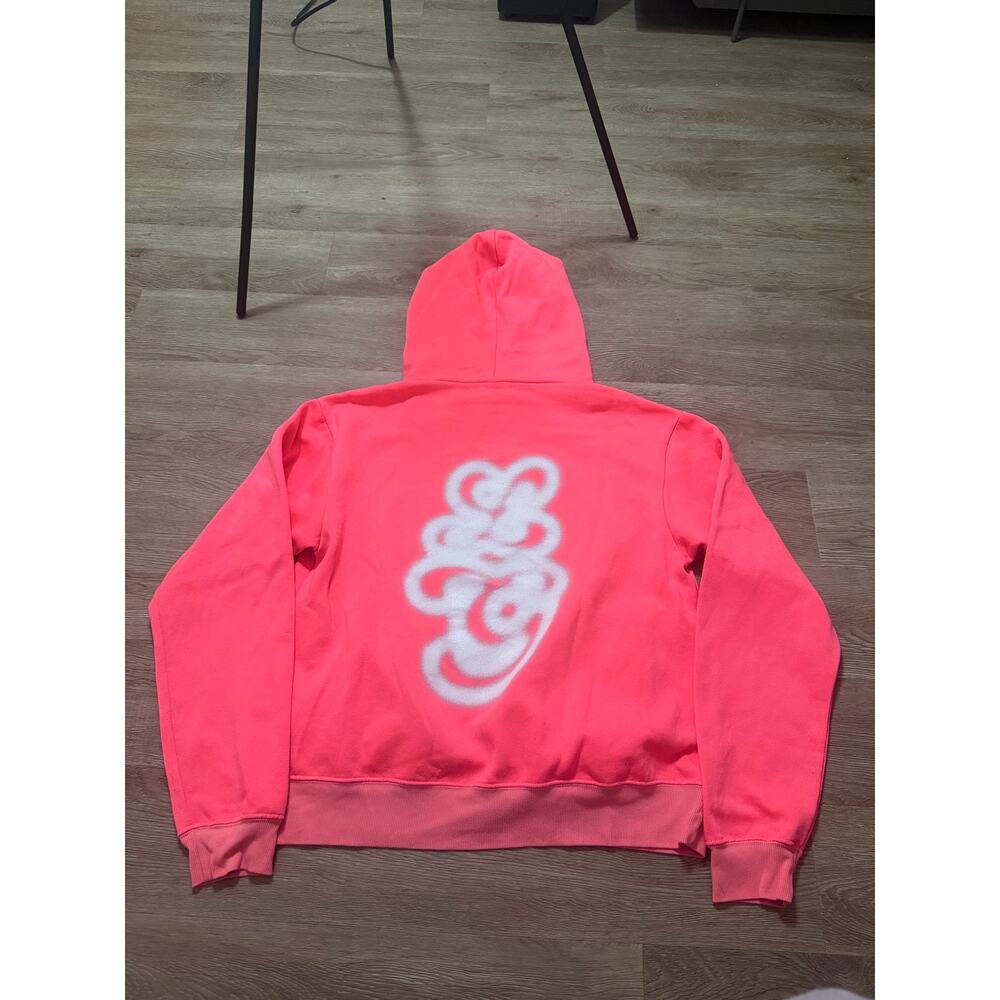 Modern Streetwear Lonely Ghost Neon Pink Logo Hoodie Made USA Women's Large - Picture 3 of 6